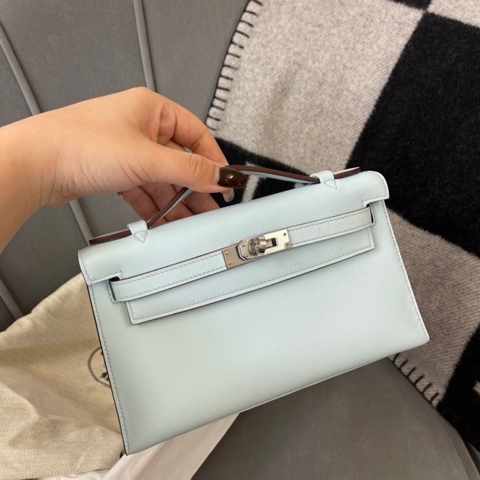 Kelly Pochette Swift Leather“22*12*7CM”-0301=