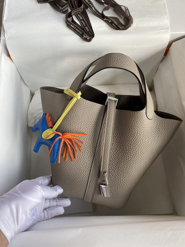 Picotin Lock 18 Bag Clemence Leather“18*18*18CM”-079=