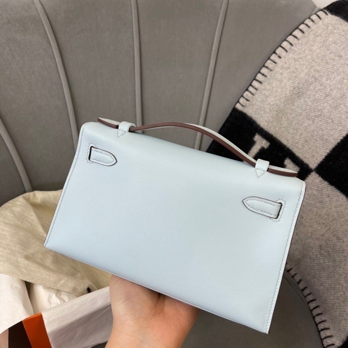 Kelly Pochette Swift Leather“22*12*7CM”-0301=