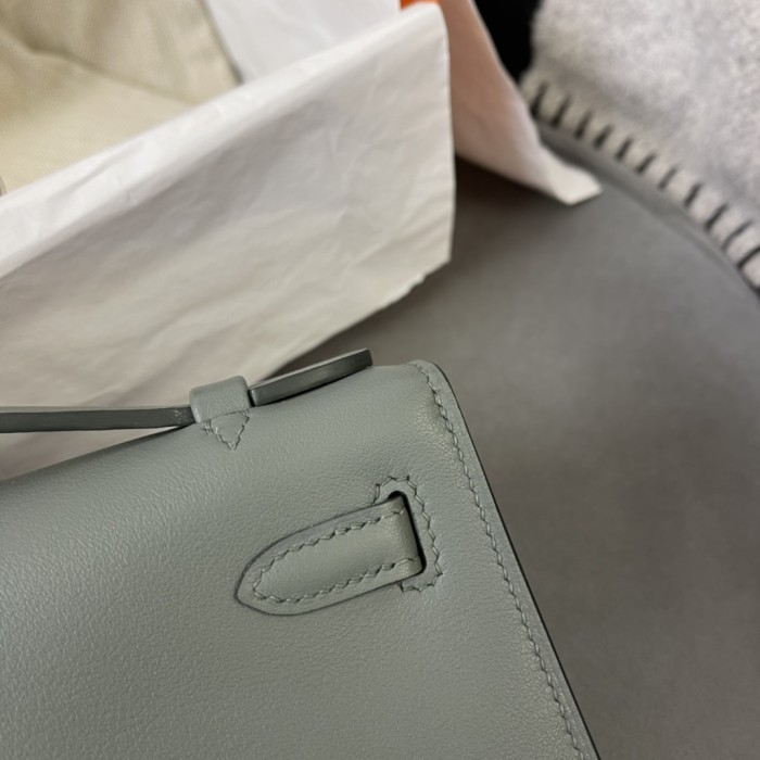 Kelly Pochette Swift Leather“22*12*7CM”-0301=