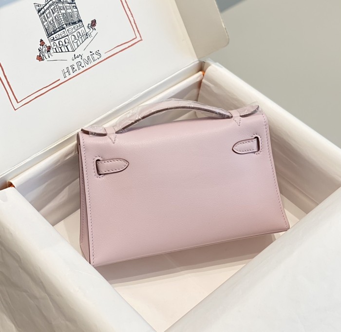 Kelly Pochette Swift Leather“22*12*7CM”-0301=