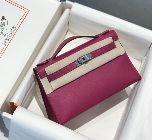 Kelly Pochette Swift Leather“22*12*7CM”-0301=