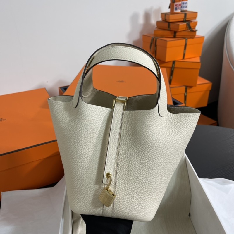 Picotin Lock 18 Clemence Leather Bag“18*18*13CM”-058=