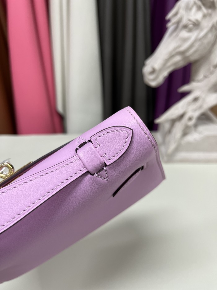 Kelly Pochette Swift Leather“22*12*7CM”-0301=
