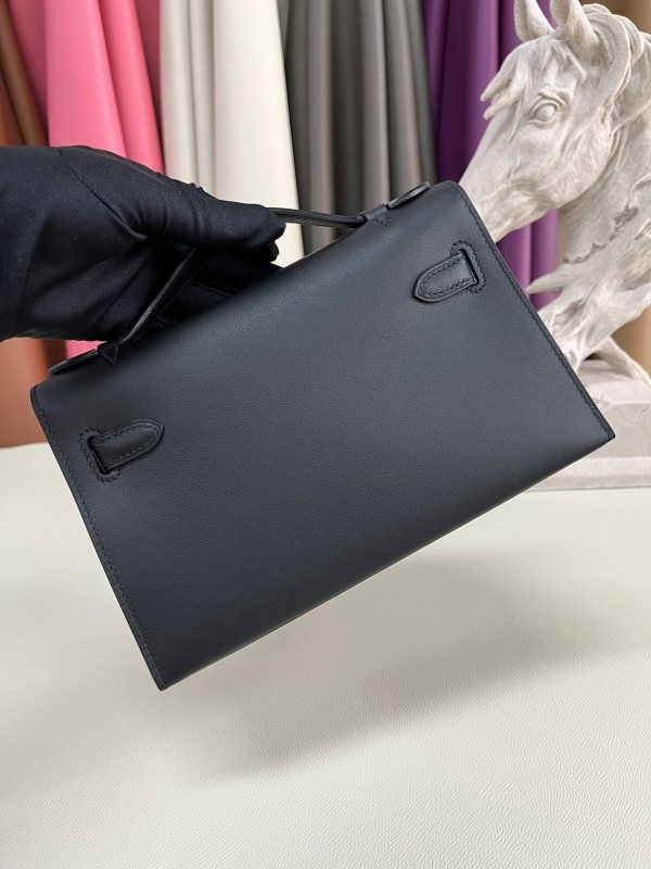 Kelly Pochette Swift Leather“22*12*7CM”-0301=