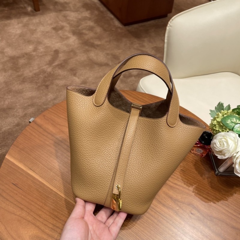 Picotin Lock 18 Clemence Leather Bag“18*18*13CM”-058=