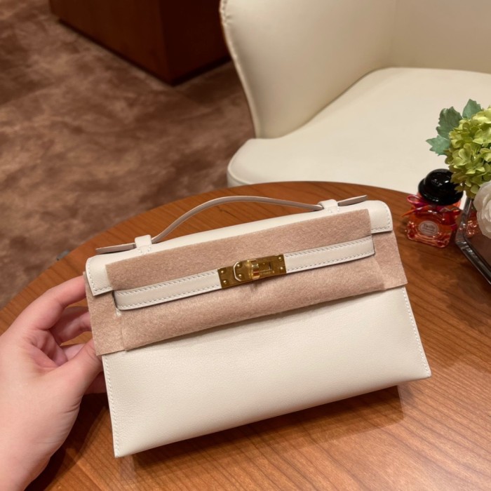 Kelly Pochette Swift Leather“22*12*7CM”-0301=