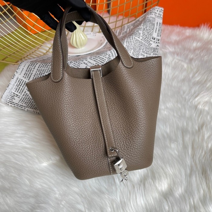 Picotin Lock 18 Bag Clemence Leather“18*18*18CM”-079=