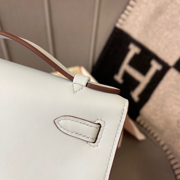 Kelly Pochette Swift Leather“22*12*7CM”-0301=
