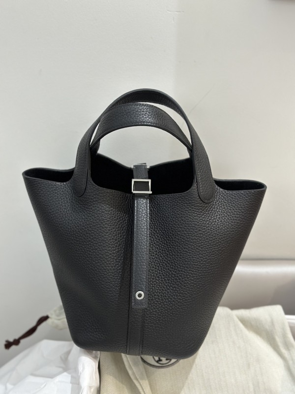 Picotin Lock 18 Clemence Leather Bag“18*18*13CM”-058=