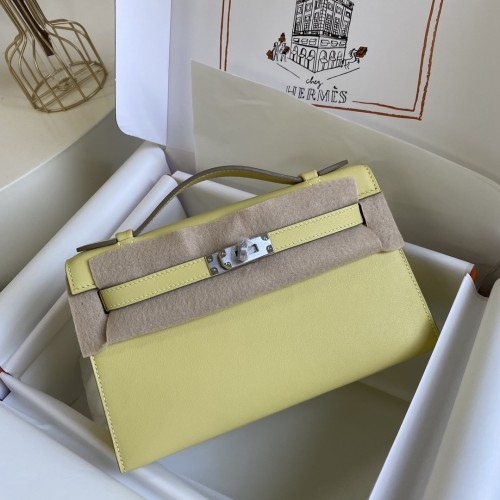Kelly Pochette Swift Leather“22*12*7CM”-0301=