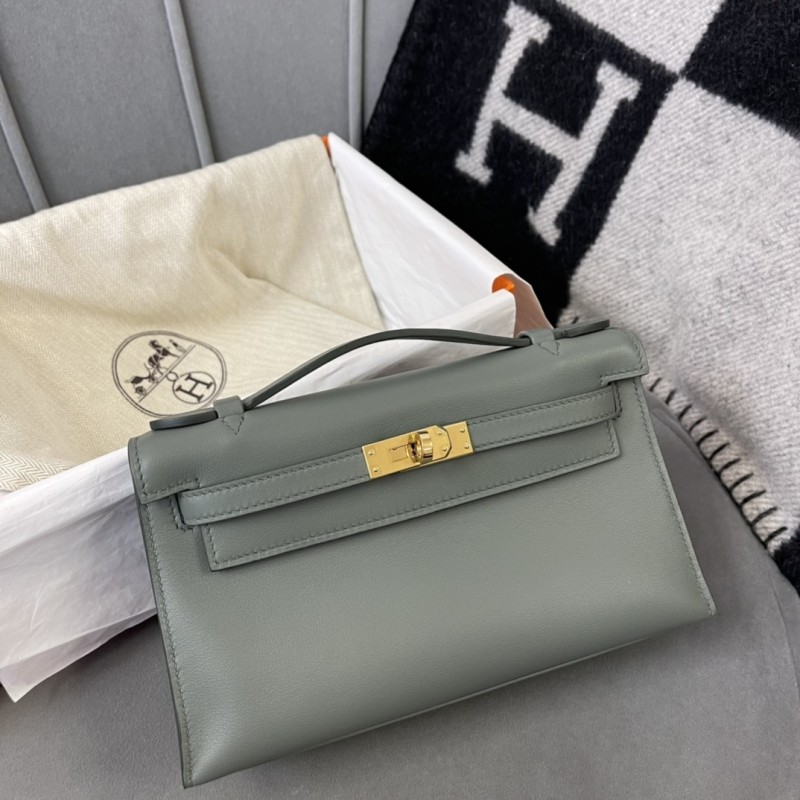 Kelly Pochette Swift Leather“22*12*7CM”-0301=