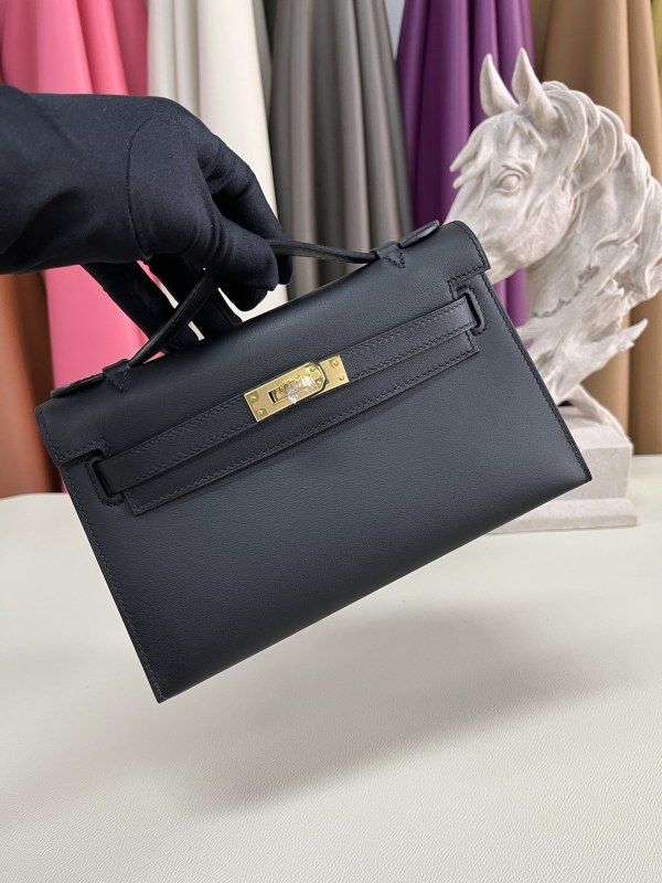 Kelly Pochette Swift Leather“22*12*7CM”-0301=