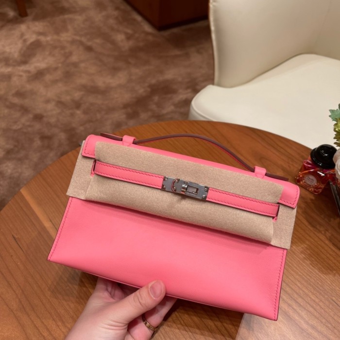 Kelly Pochette Swift Leather“22*12*7CM”-0301=