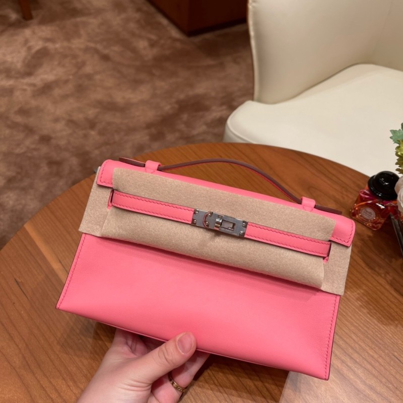 Kelly Pochette Swift Leather“22*12*7CM”-0301=
