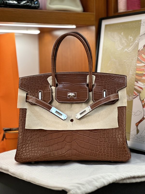 Birkin 30 Alligator Crocodile“30*22*15CM”-00331=