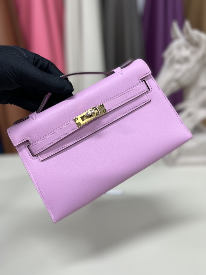 Kelly Pochette Swift Leather“22*12*7CM”-0301=