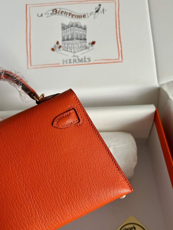 Mini Kelly Chevre 19 Bag“19*12*6CM”-0511=
