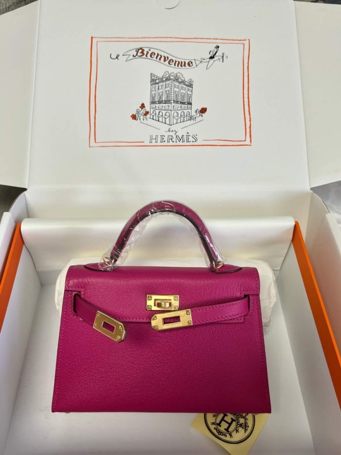Mini Kelly Chevre 19 Bag“19*12*6CM”-0511=