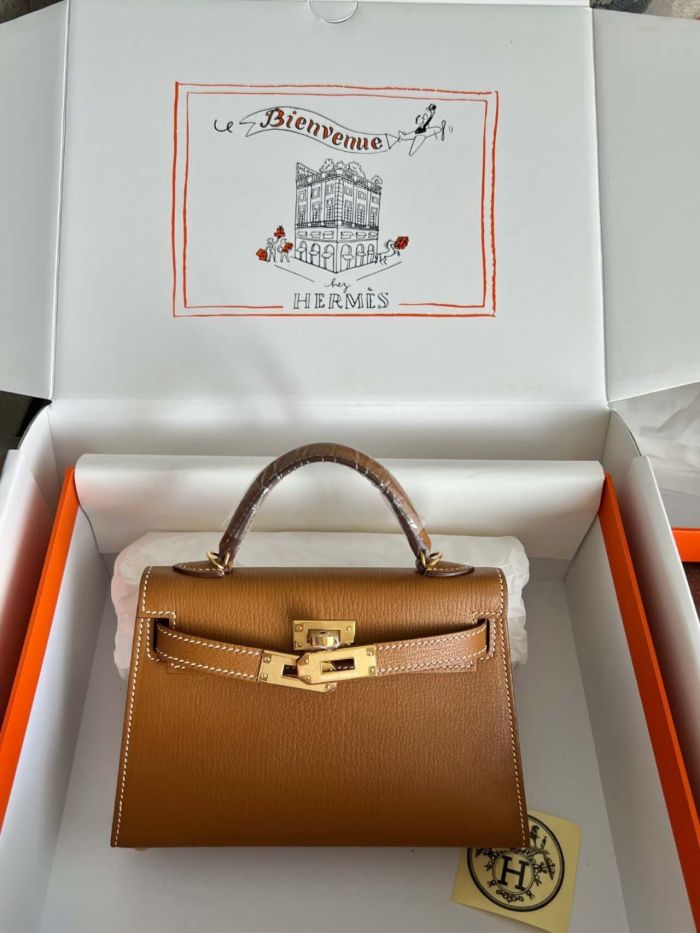 Mini Kelly Chevre 19 Bag“19*12*6CM”-0511=
