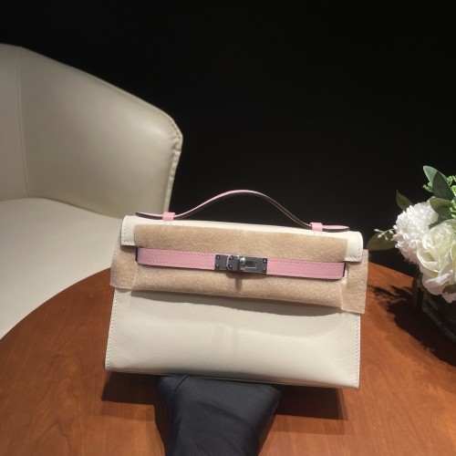 Kelly Pochette Swift Leather 22 Bag“22*12*6CM”-0511=