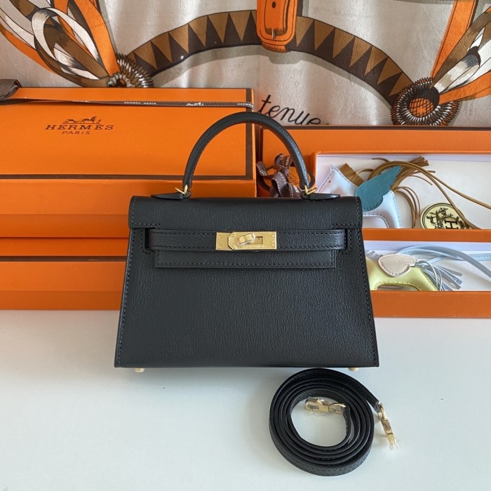 Mini Kelly Chevre 19 Bag“19*12*6CM”-0511=