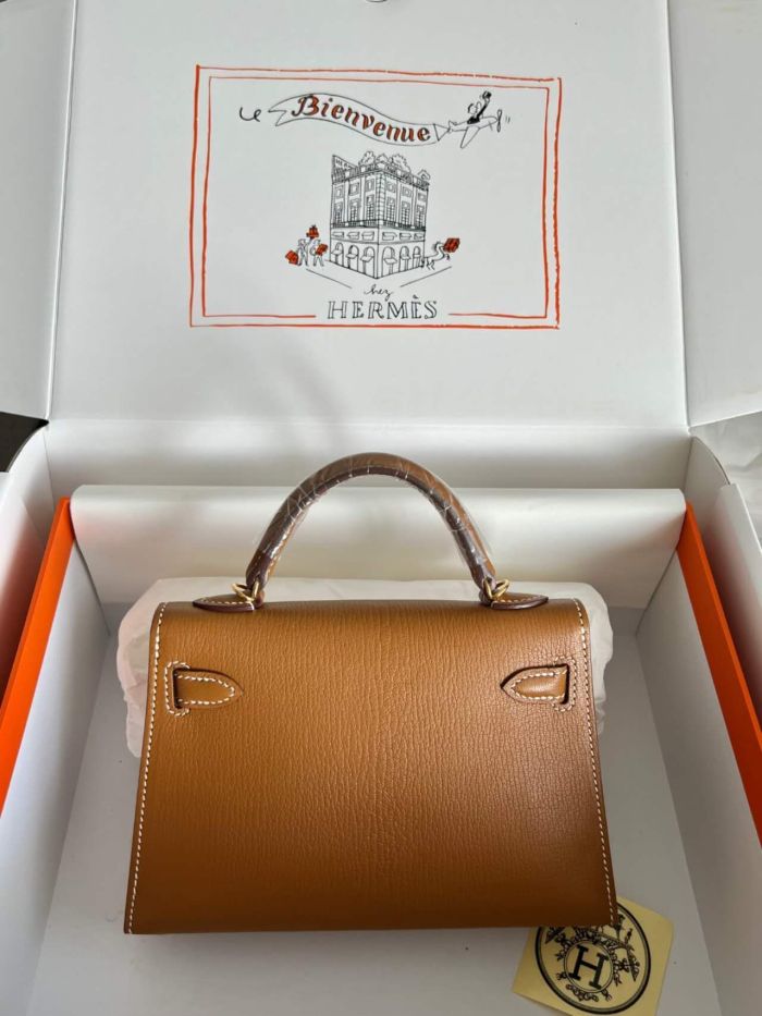 Mini Kelly Chevre 19 Bag“19*12*6CM”-0511=