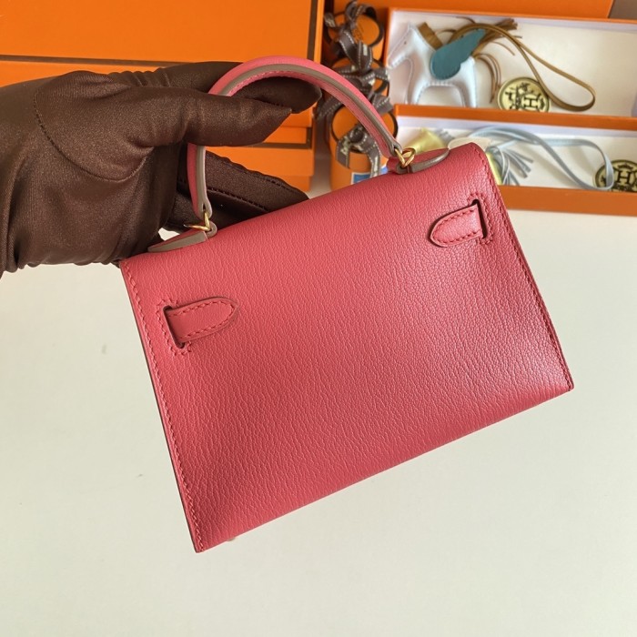 Mini Kelly Chevre 19 Bag“19*12*6CM”-0511=