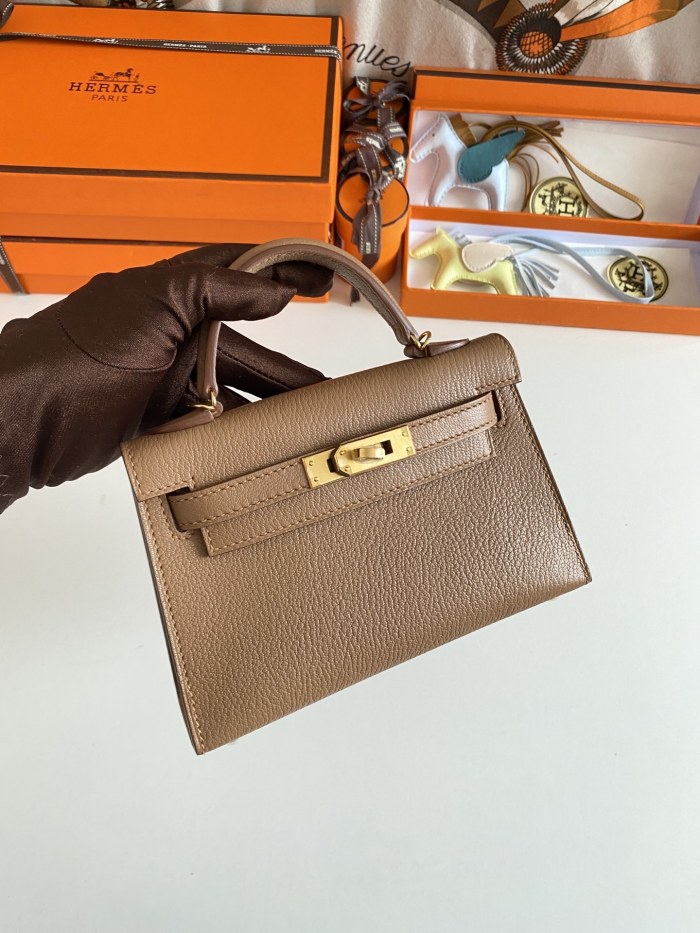 Mini Kelly Chevre 19 Bag“19*12*6CM”-0511=