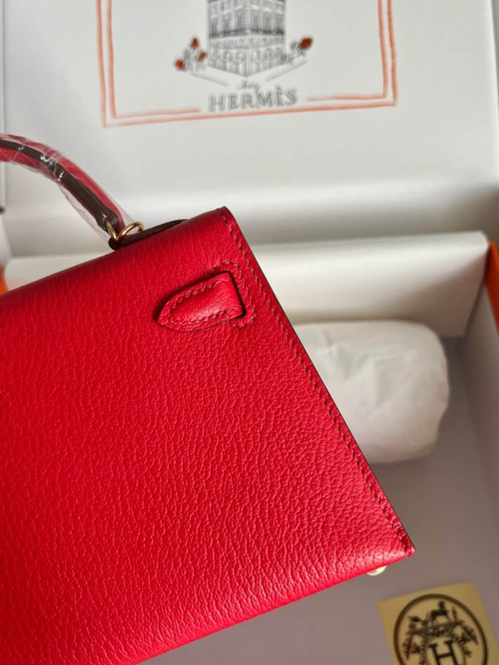 Mini Kelly Chevre 19 Bag“19*12*6CM”-0511=