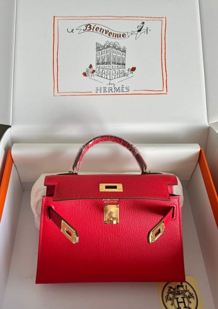 Mini Kelly Chevre 19 Bag“19*12*6CM”-0511=