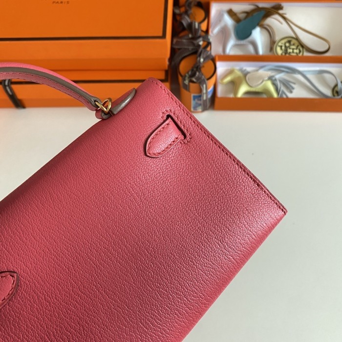 Mini Kelly Chevre 19 Bag“19*12*6CM”-0511=