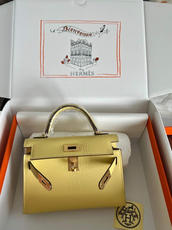 Mini Kelly Chevre 19 Bag“19*12*6CM”-0511=