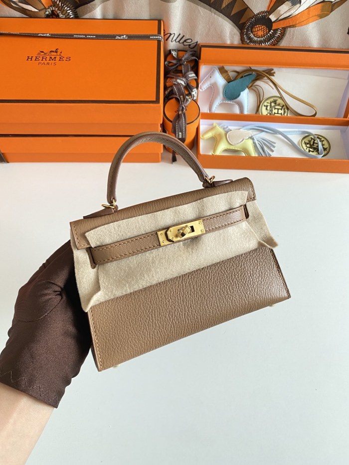 Mini Kelly Chevre 19 Bag“19*12*6CM”-0511=