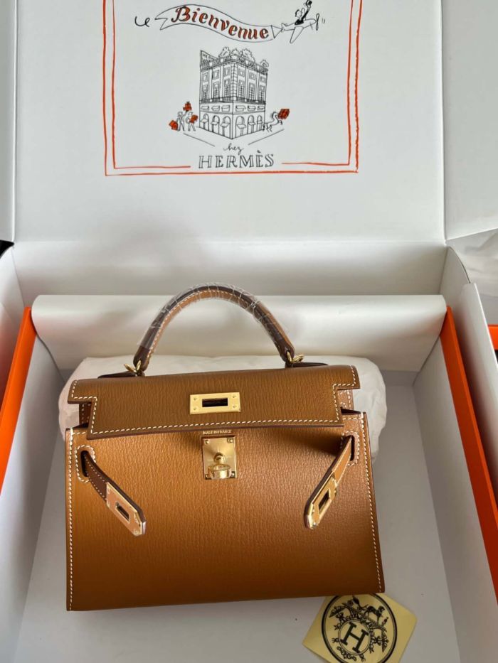 Mini Kelly Chevre 19 Bag“19*12*6CM”-0511=