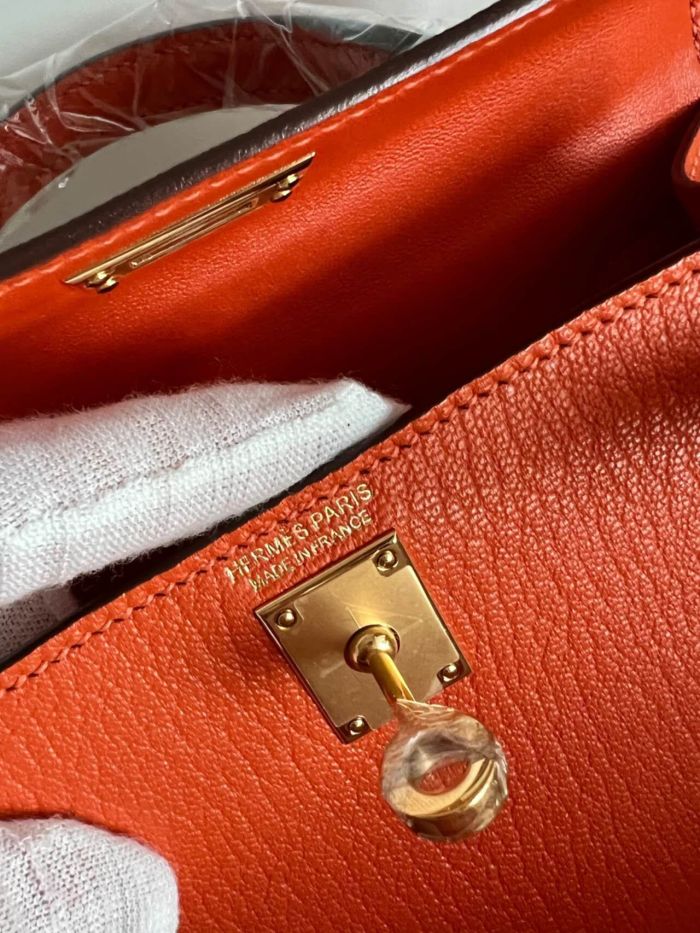 Mini Kelly Chevre 19 Bag“19*12*6CM”-0511=