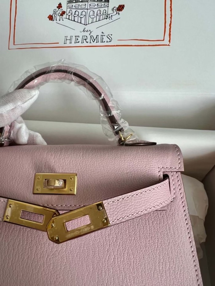 Mini Kelly Chevre 19 Bag“19*12*6CM”-0511=