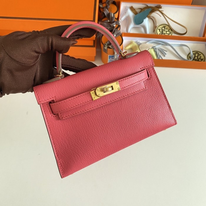 Mini Kelly Chevre 19 Bag“19*12*6CM”-0511=