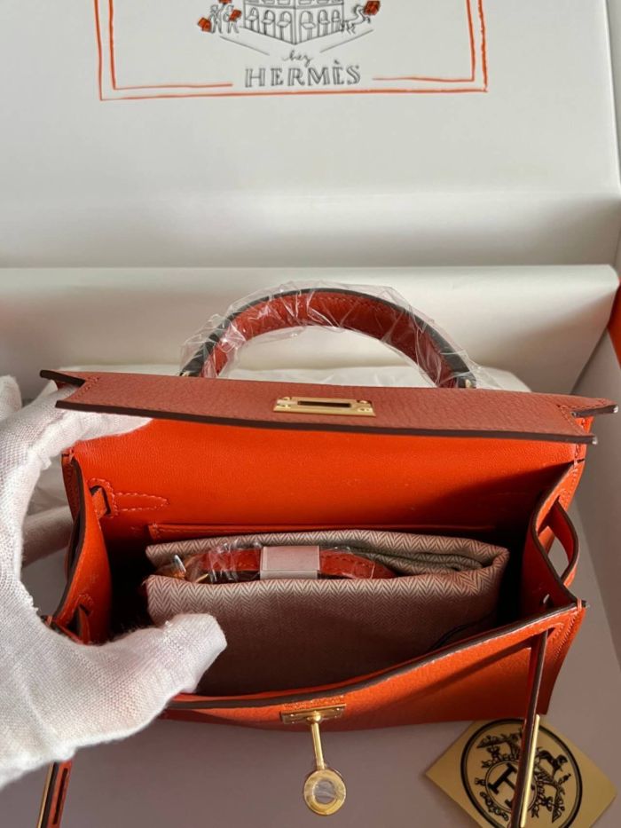 Mini Kelly Chevre 19 Bag“19*12*6CM”-0511=