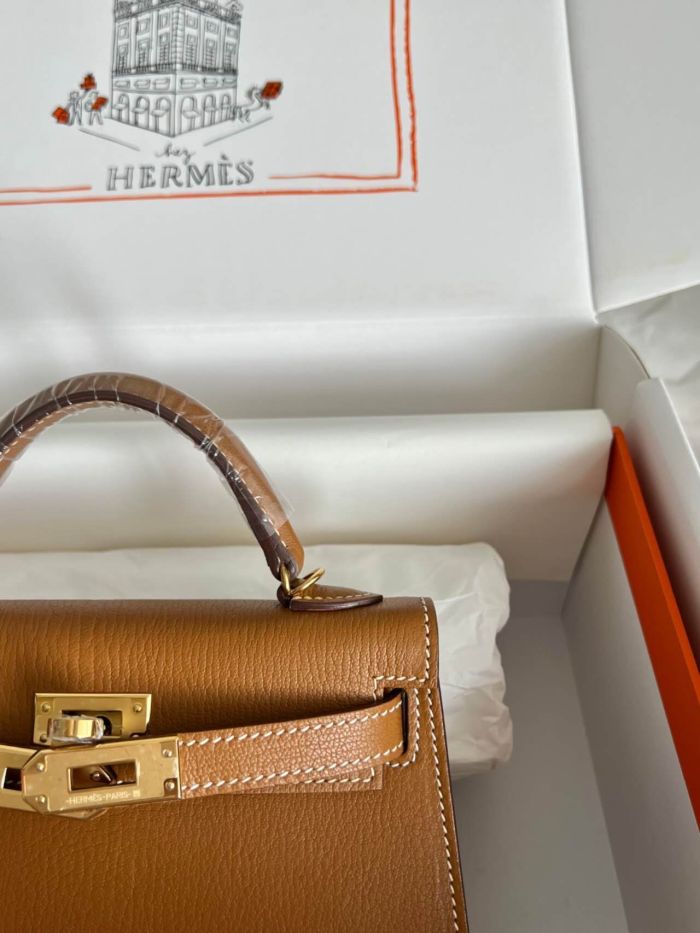 Mini Kelly Chevre 19 Bag“19*12*6CM”-0511=