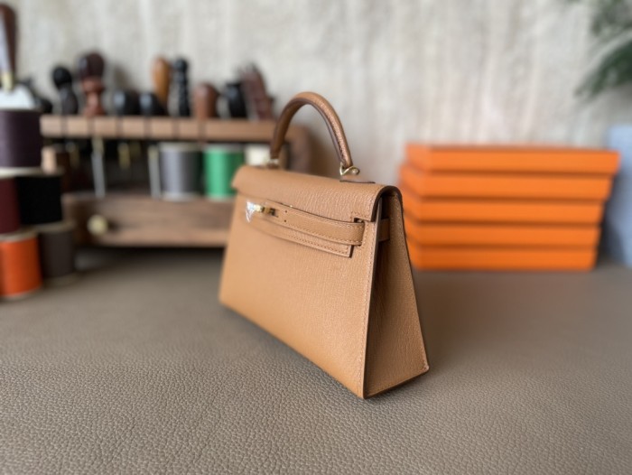 Mini Kelly Chevre 19 Bag“19*12*6CM”-0511=