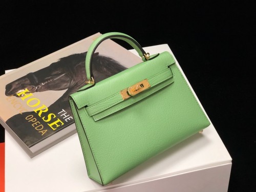 Mini Kelly Chevre 19 Bag“19*12*6CM”-0511=