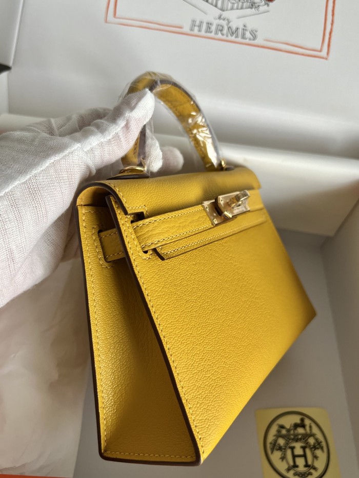 Mini Kelly Chevre 19 Bag“19*12*6CM”-0511=