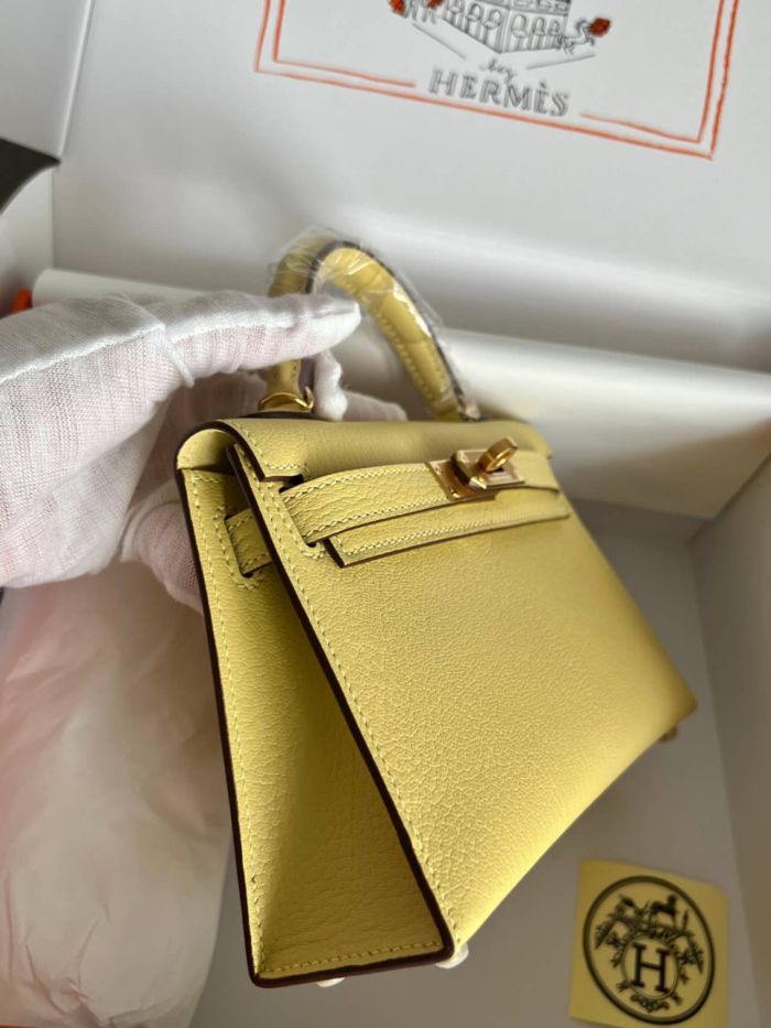 Mini Kelly Chevre 19 Bag“19*12*6CM”-0511=