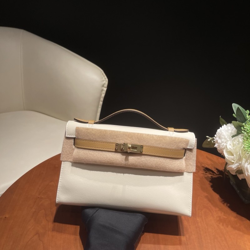Kelly Pochette Swift Leather 22 Bag“22*12*6CM”-0511=
