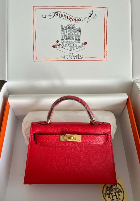 Mini Kelly Chevre 19 Bag“19*12*6CM”-0511=