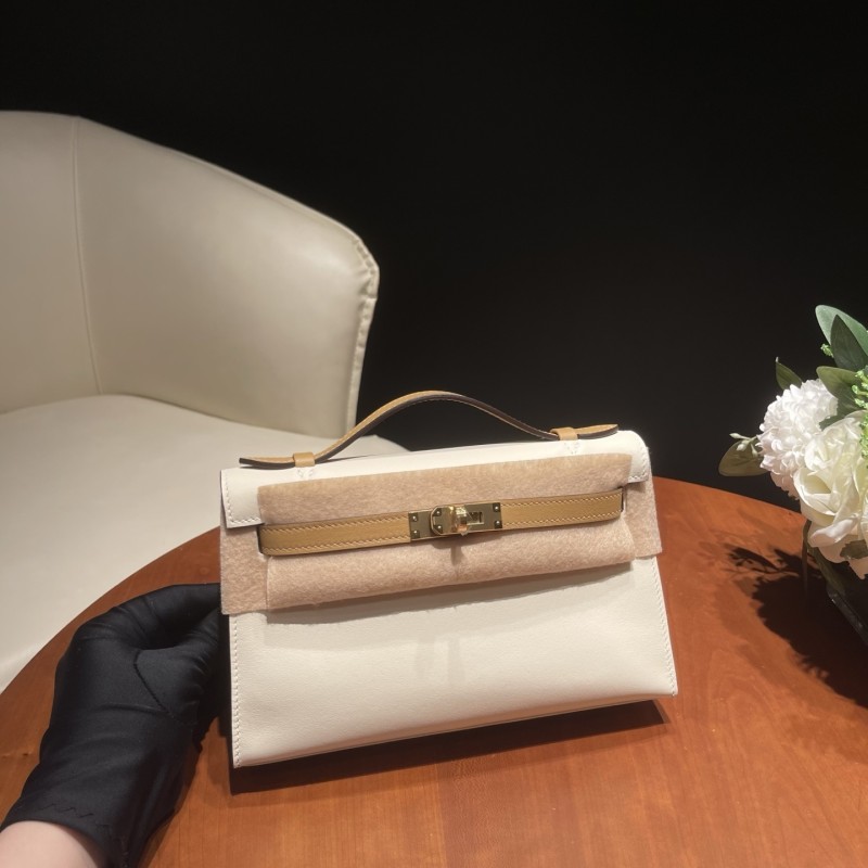Kelly Pochette Swift Leather 22 Bag“22*12*6CM”-0511=