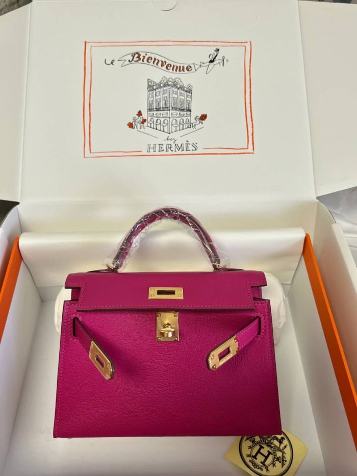 Mini Kelly Chevre 19 Bag“19*12*6CM”-0511=