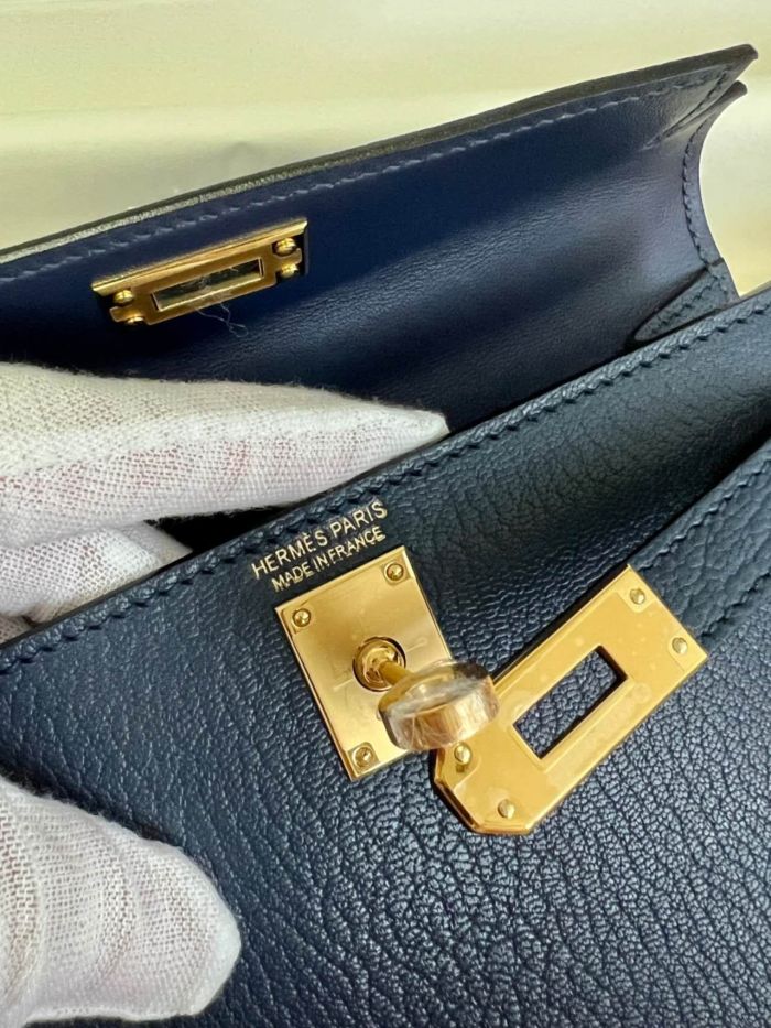 Mini Kelly Chevre 19 Bag“19*12*6CM”-0511=