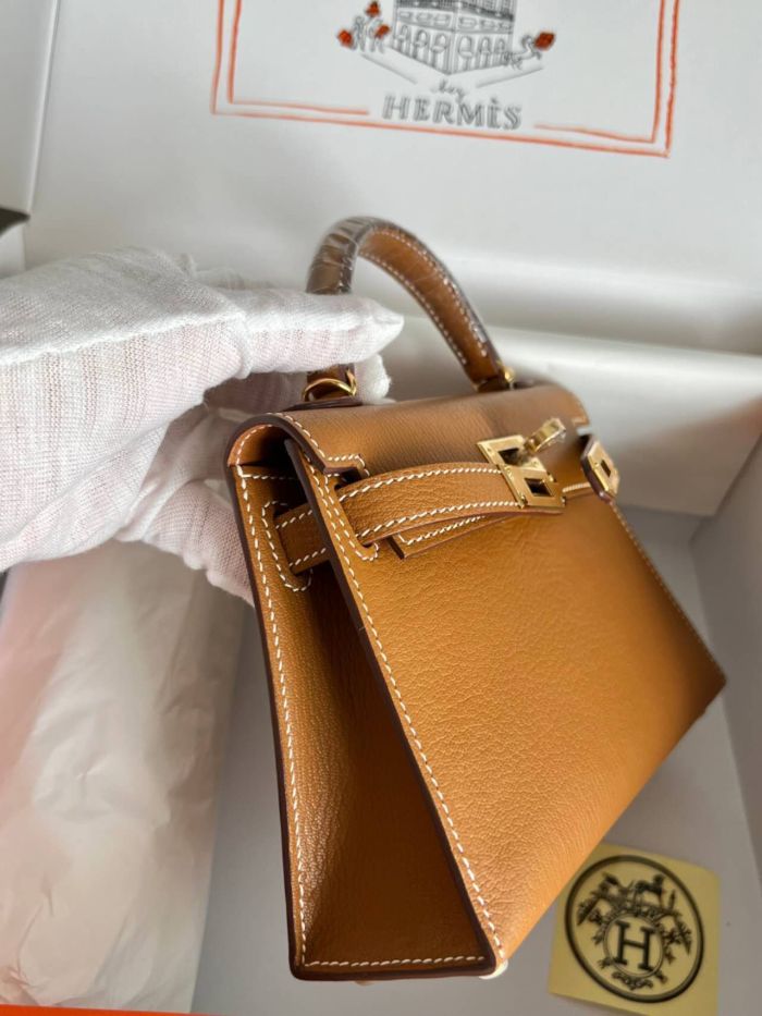 Mini Kelly Chevre 19 Bag“19*12*6CM”-0511=